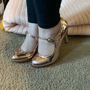 Rose gold pinup heels